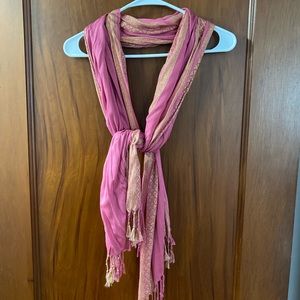 Beautiful pink and gold scarf!